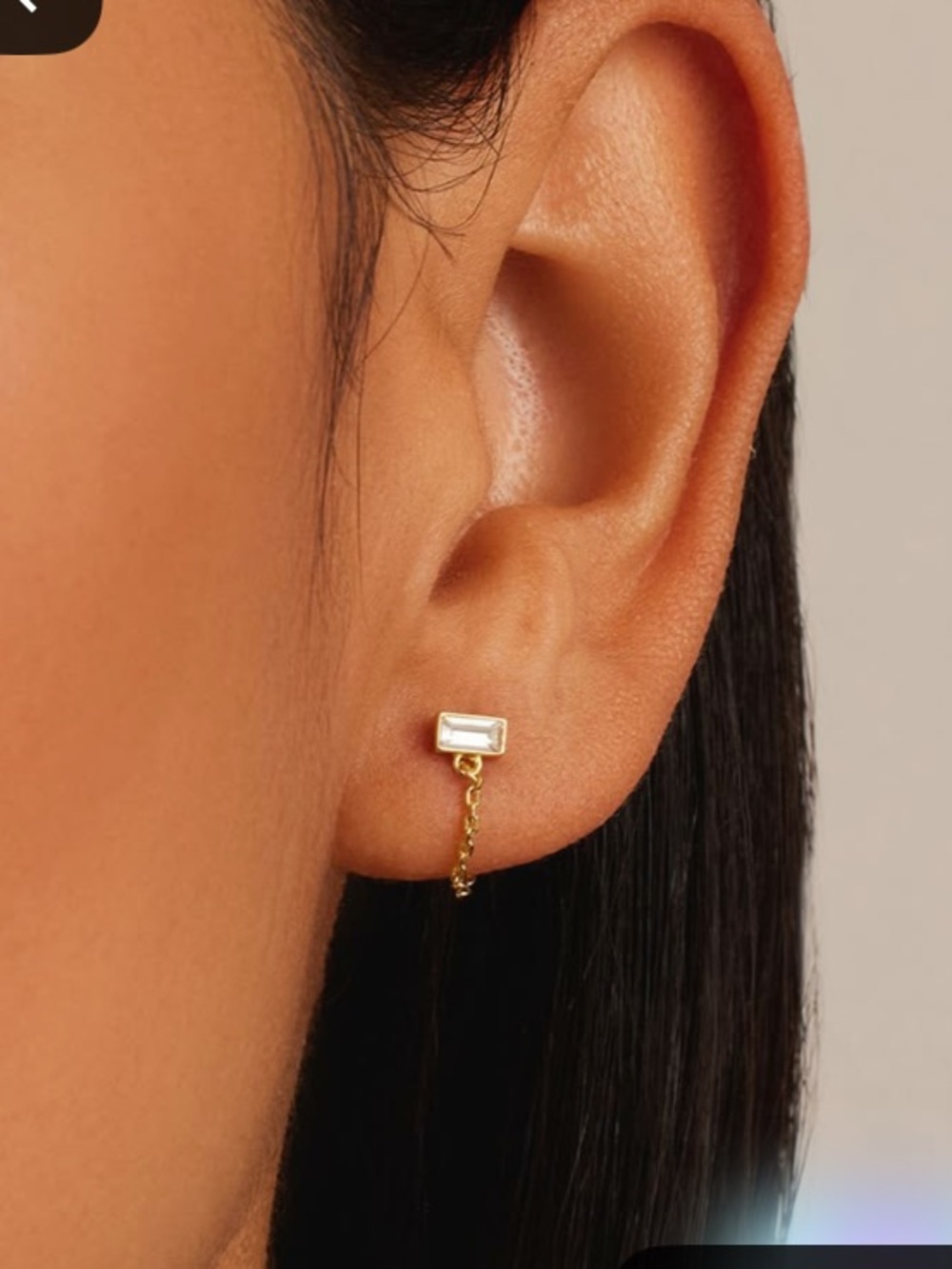 Gorjana Gold Desi Baguette Chain Stud Earrings